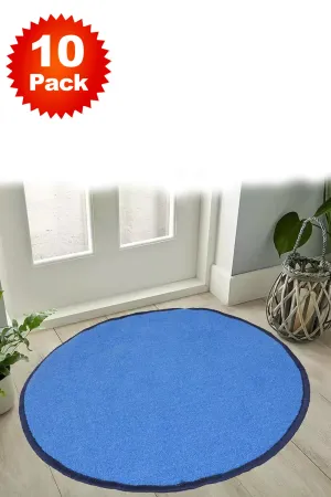 10 Pack Non Slip Blue Rubber Round Door Mat