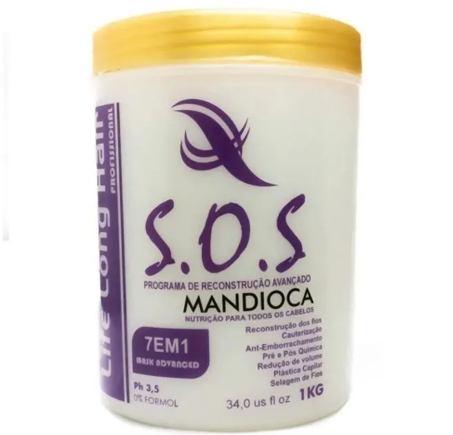 7 in 1 Reconstruction SOS Cassava Manioc Nourishing Mask 1Kg - Life Long Hair