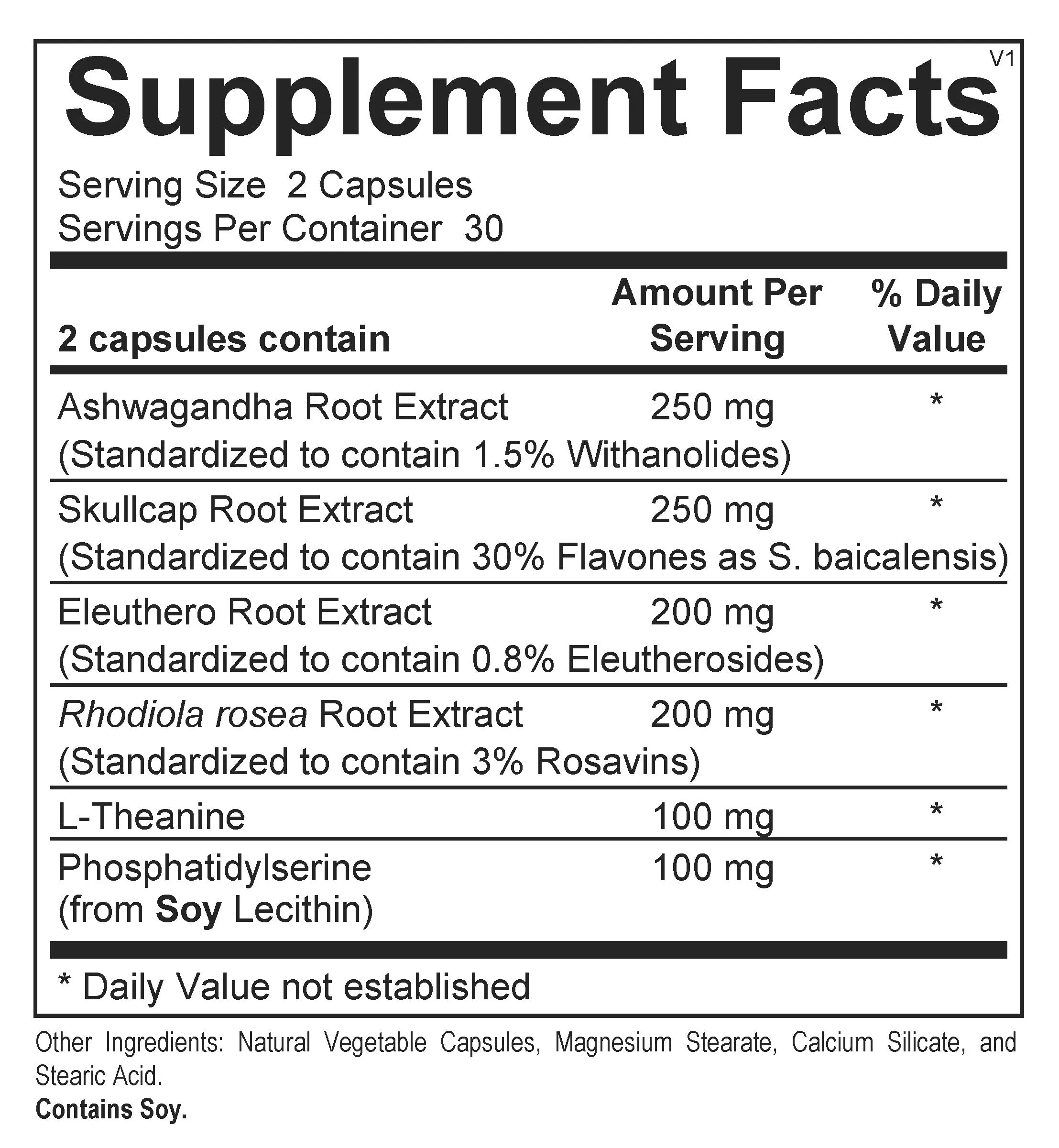 Adrenal Support with Ashwaganda - Gluten Free, Vegan - Endocrine Health