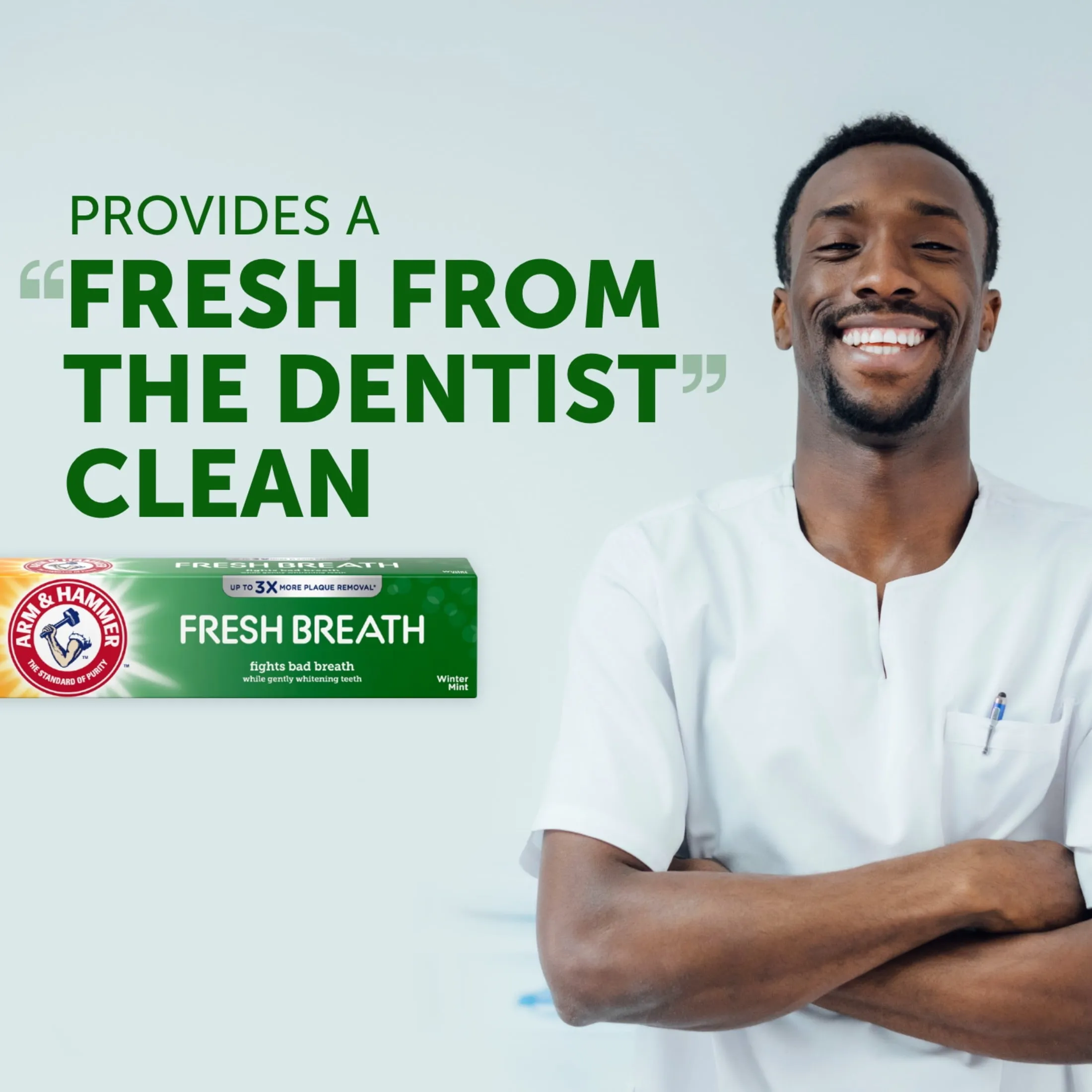 Advanced White Breath Freshening Toothpaste-, One 6Oz Tube, Winter Mint- Fluoride Toothpaste Arm and Hammer