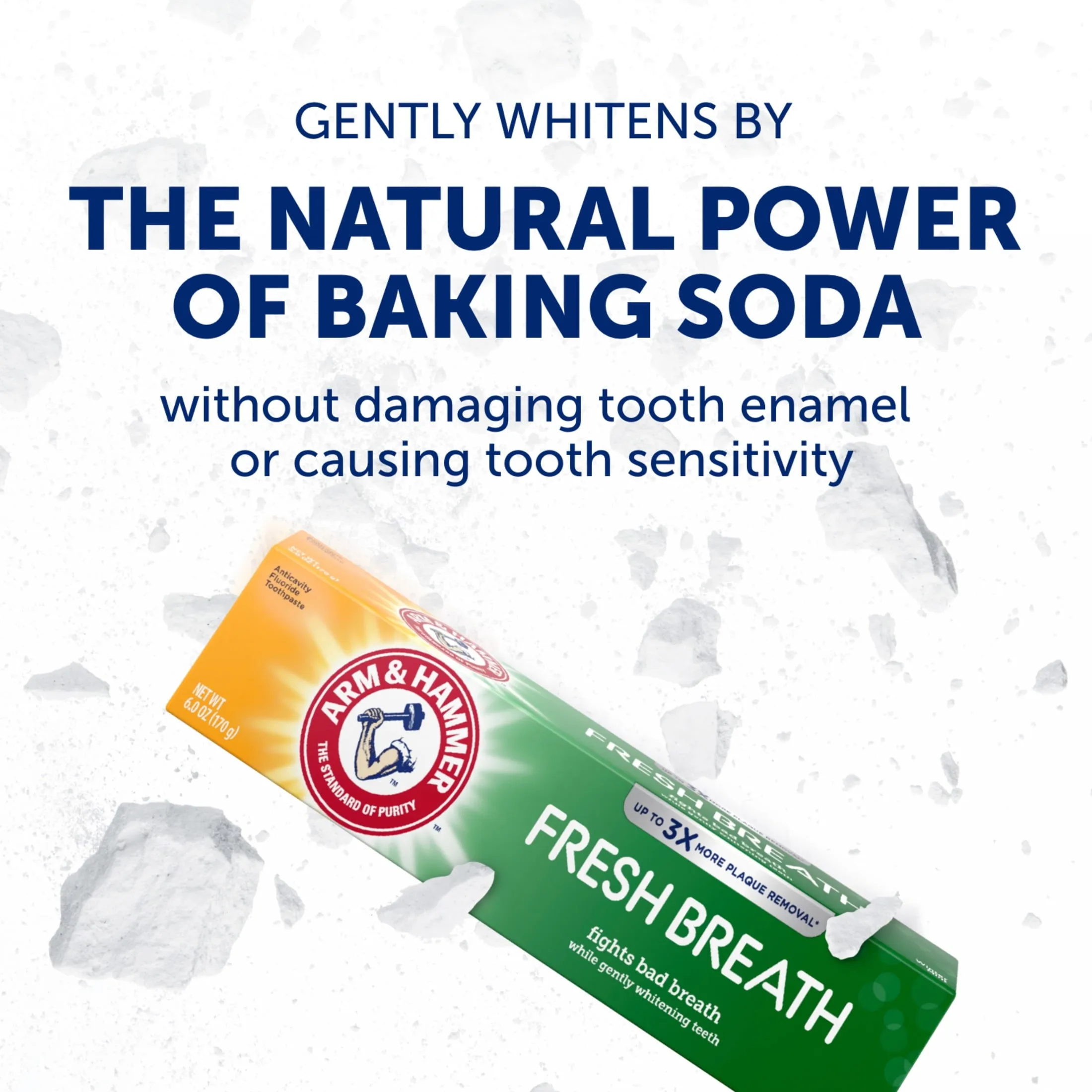 Advanced White Breath Freshening Toothpaste-, One 6Oz Tube, Winter Mint- Fluoride Toothpaste Arm and Hammer