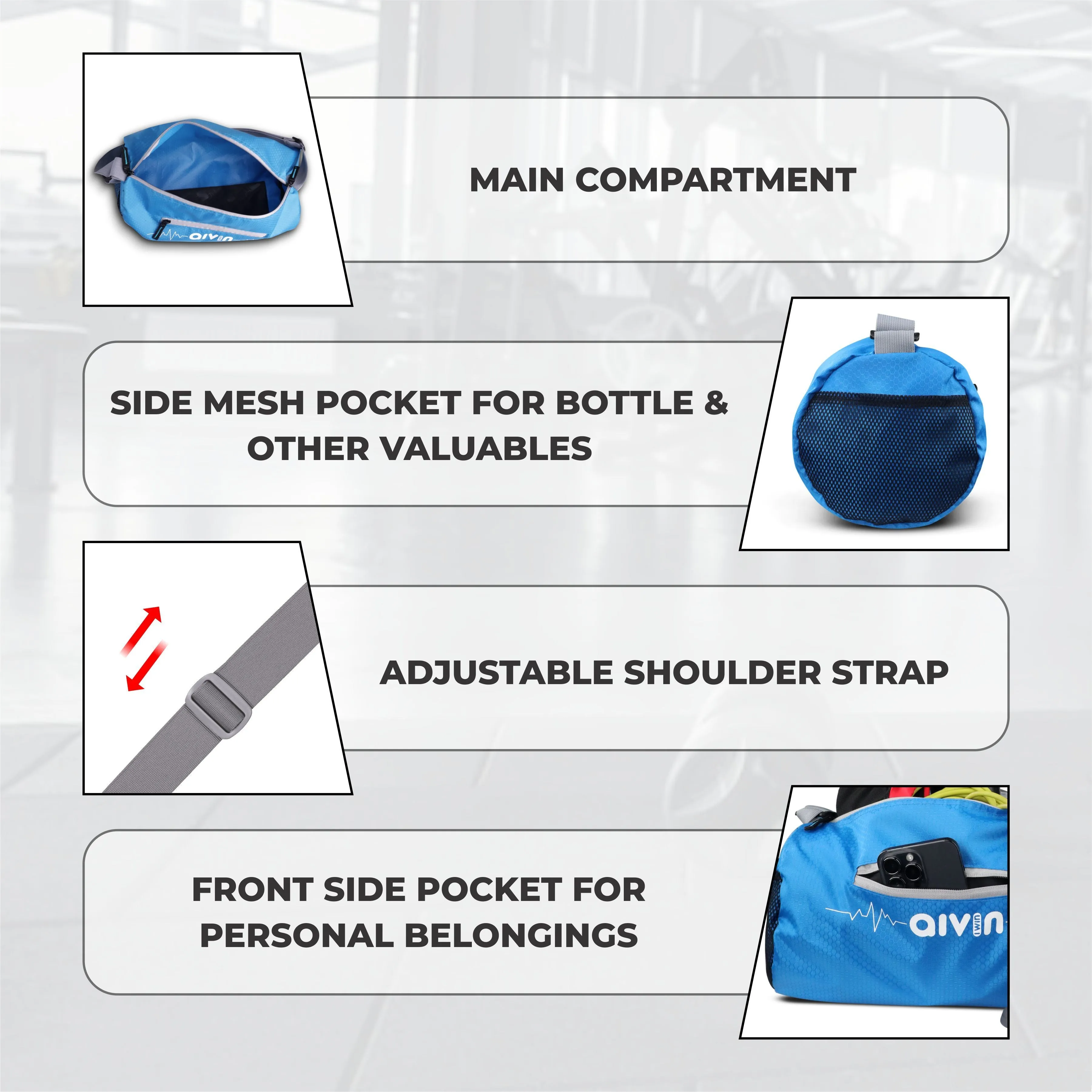 Aivin  Attract Pro Basic Duffel Bags - Sky Blue