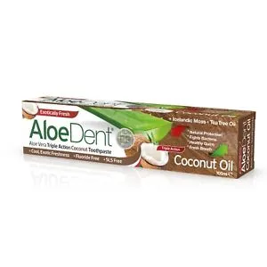 Aloe Dent Aloe Vera Triple Action Coconut Toothpaste (Fluoride Free) 100ml