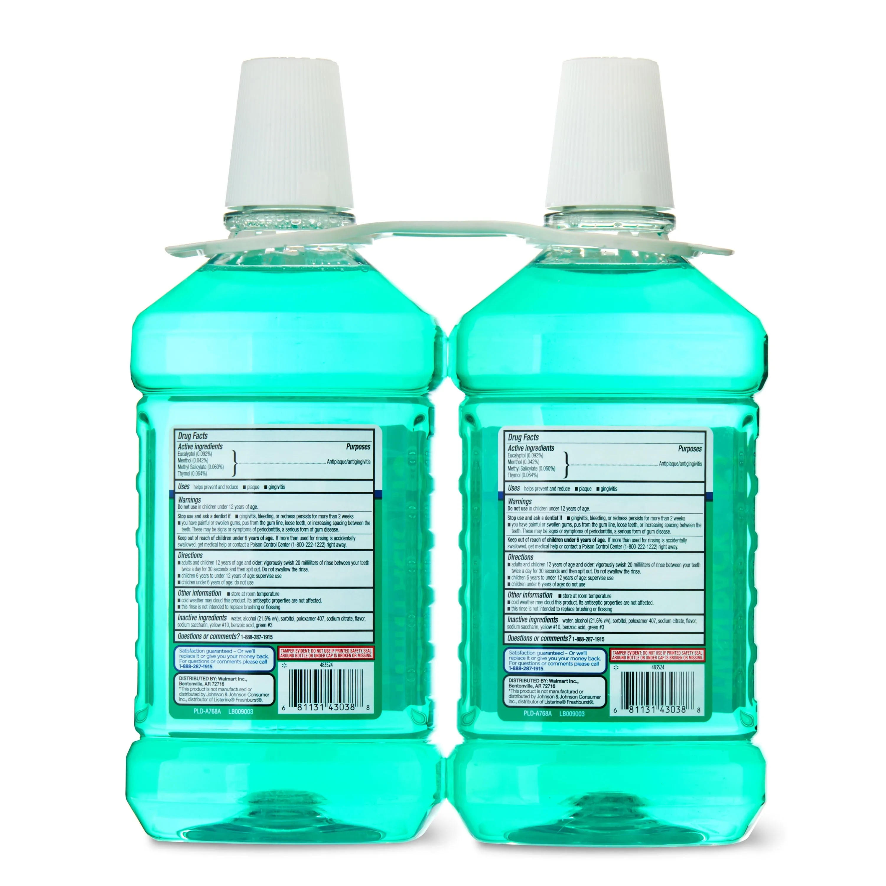 Antiseptic Mouthrinse, Mint Blast, 2 Bottles, 2 x 1.5 Liters (50.7 fl oz) New
