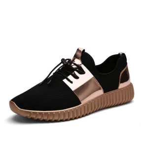 autumn Fashion Men&Women Casual Shoes Gold black Lace Breathable Mesh Couple Trainers shoes tenis feminino 256