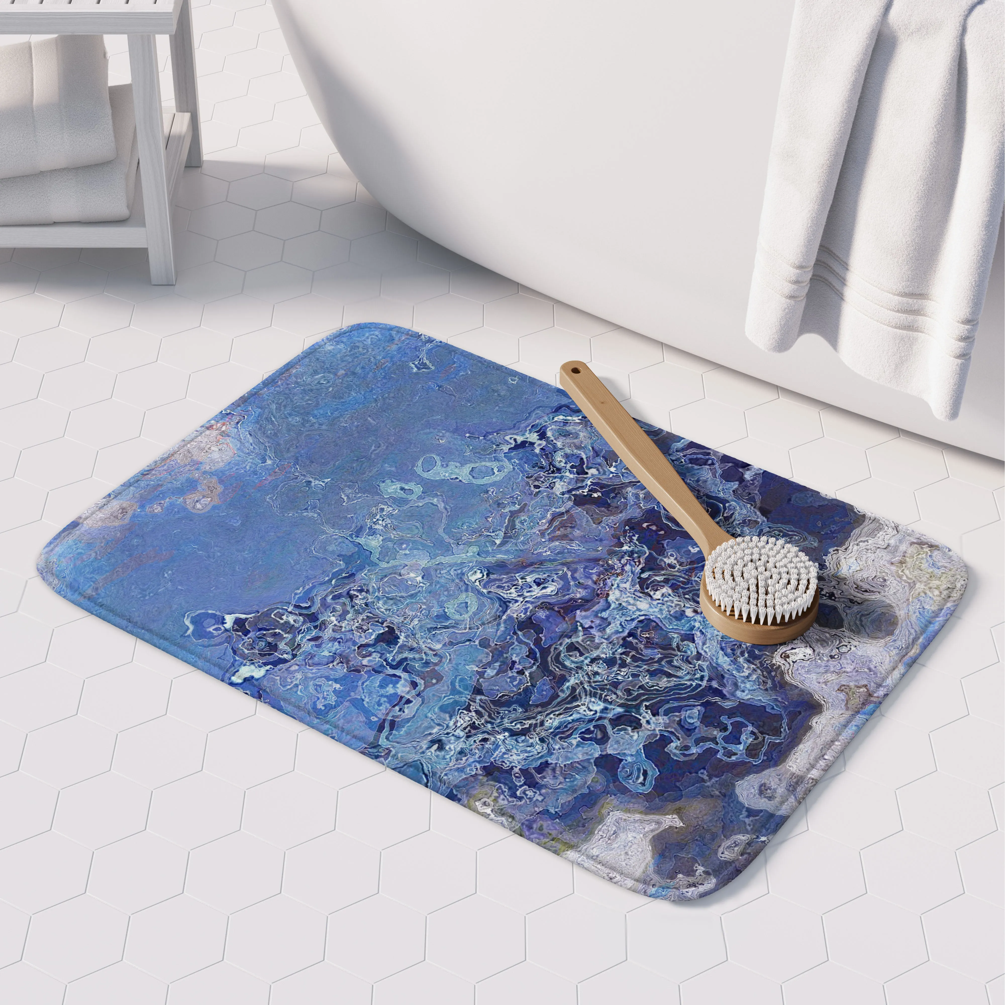 Bath Mat, Blue Stone