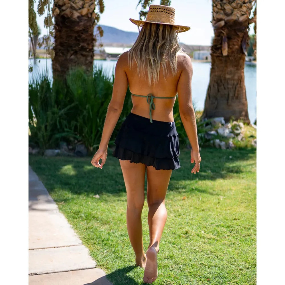 BODY GLOVE SMOOTHIES LAMBADA COVER-UP SKIRT BLACK