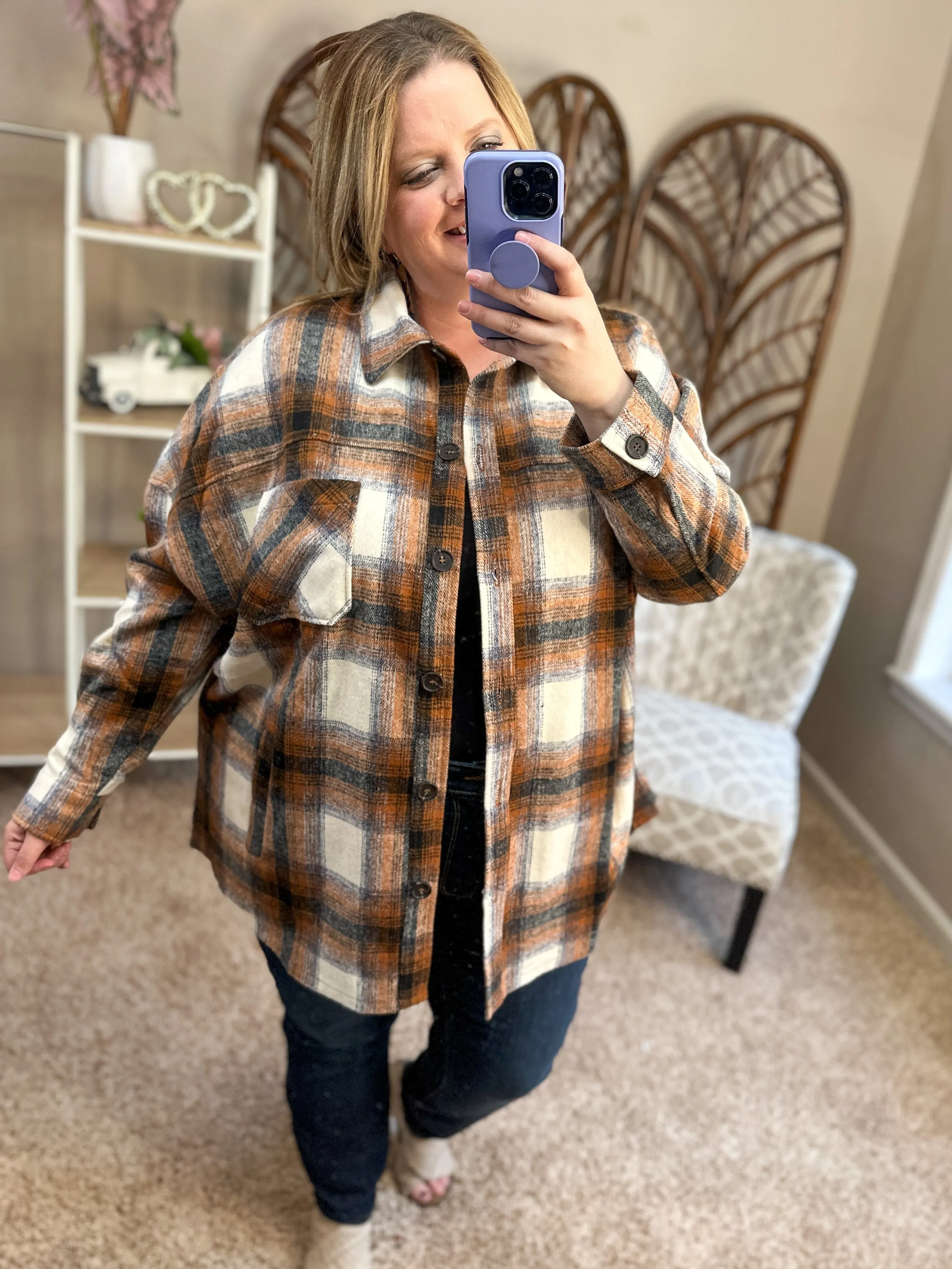 Catch My Breath Longline Shacket - Multiple Colors!