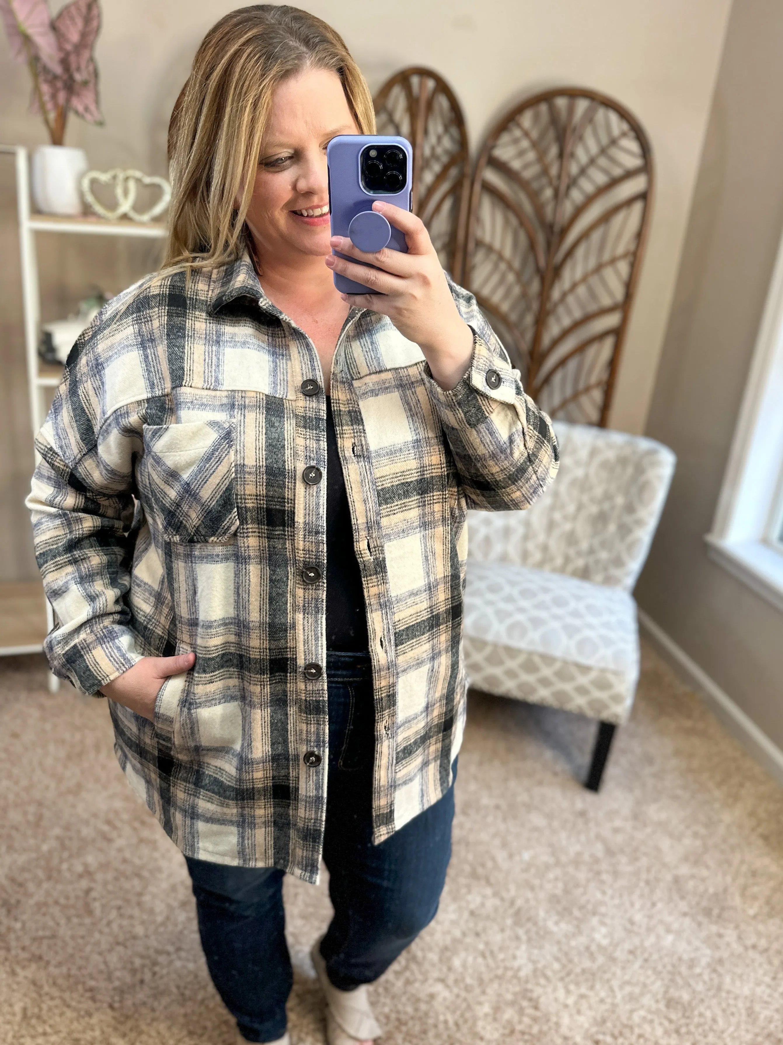 Catch My Breath Longline Shacket - Multiple Colors!