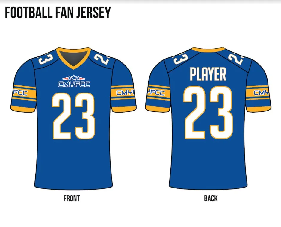 CENTRAL MASS ALL STARS Sublimated Football Fan Jersey