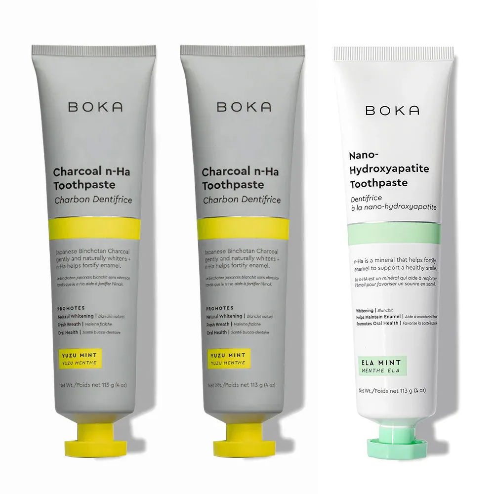 Charcoal Yuzu Mint Whitening n-Ha Toothpaste 3-pack