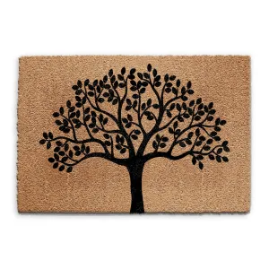 Coir Doormat - Black Tree
