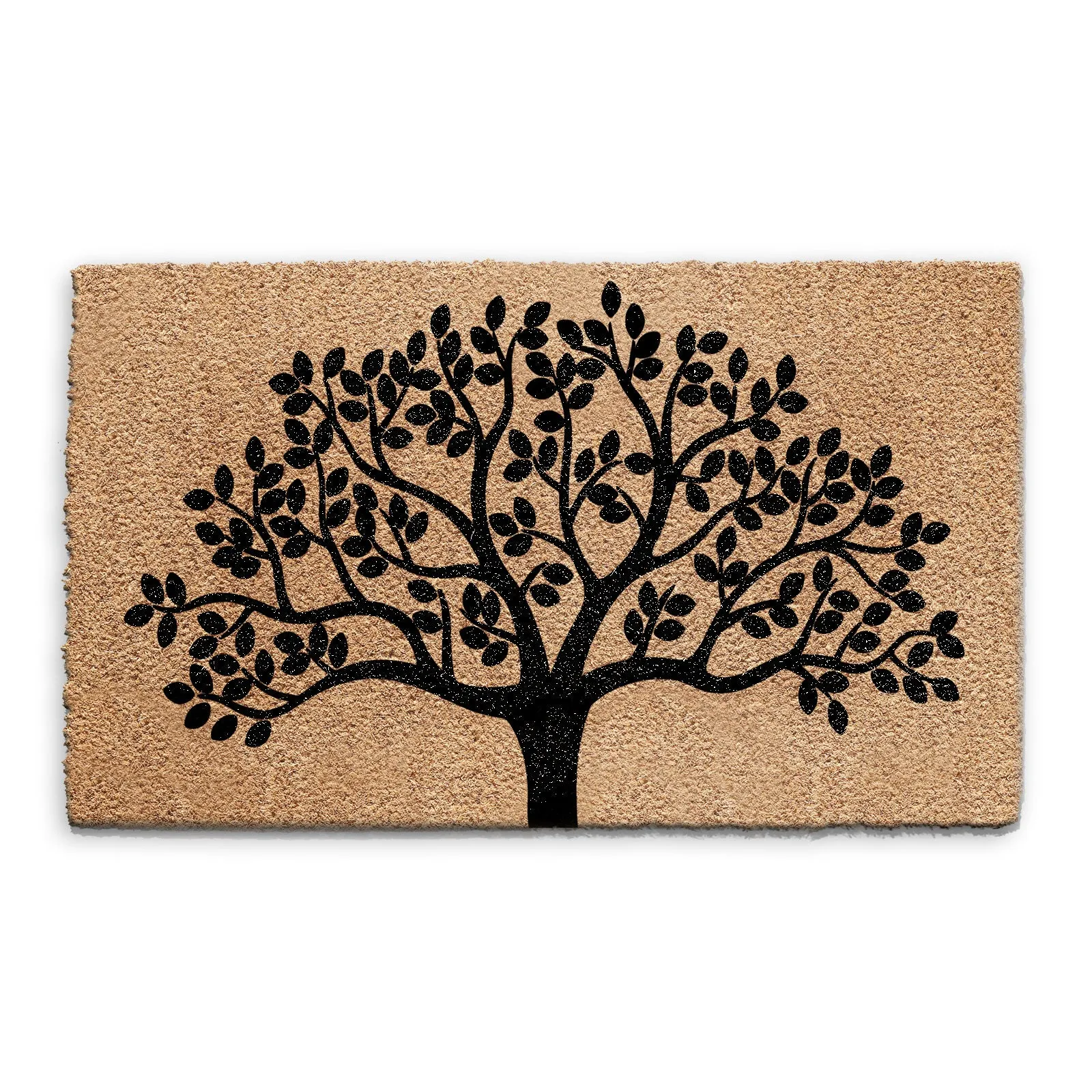 Coir Doormat - Black Tree