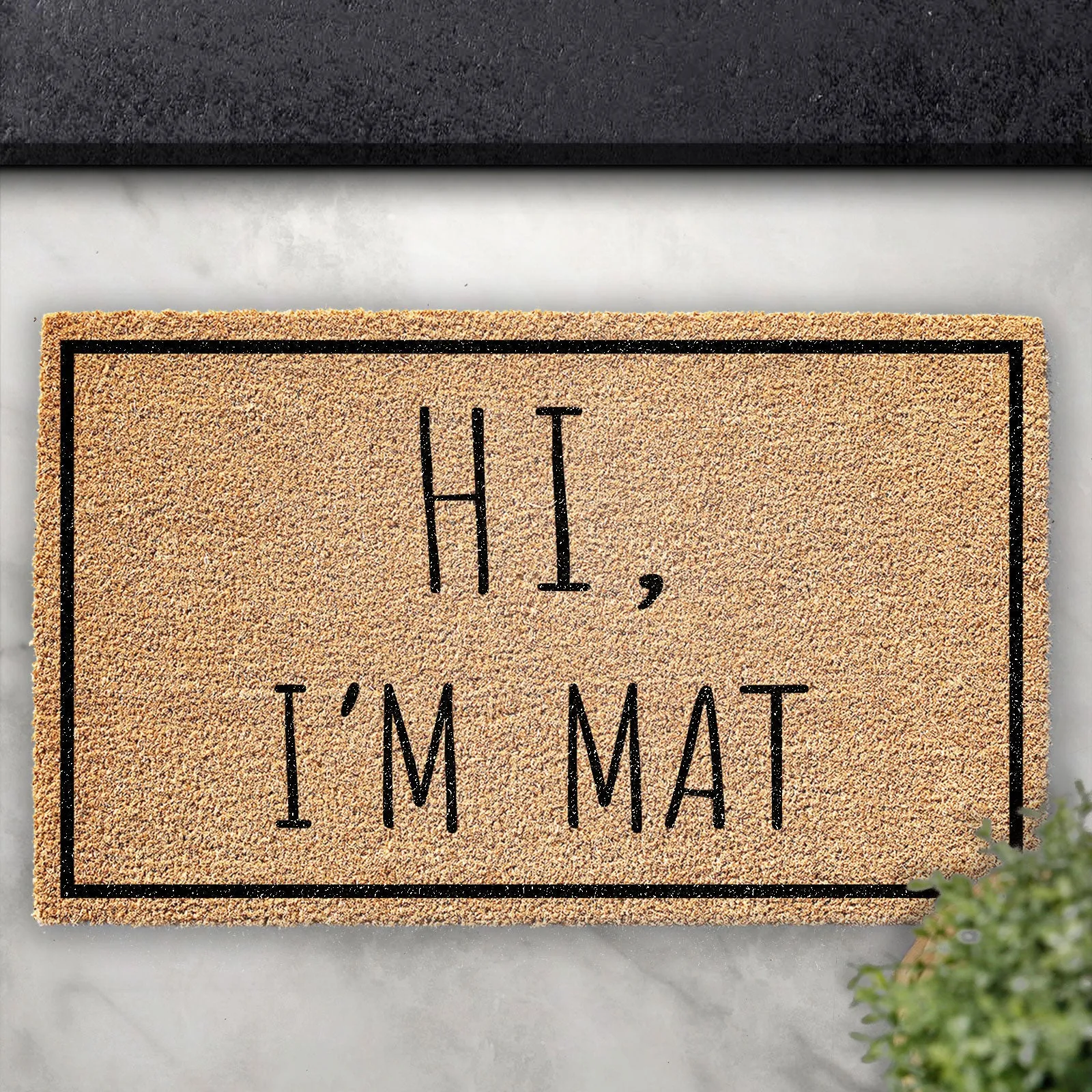 Coir Doormat - Funny Hi, I'm Mat
