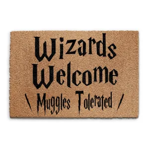 Coir Doormat - Wizards Welcome, Muggles Tolerated