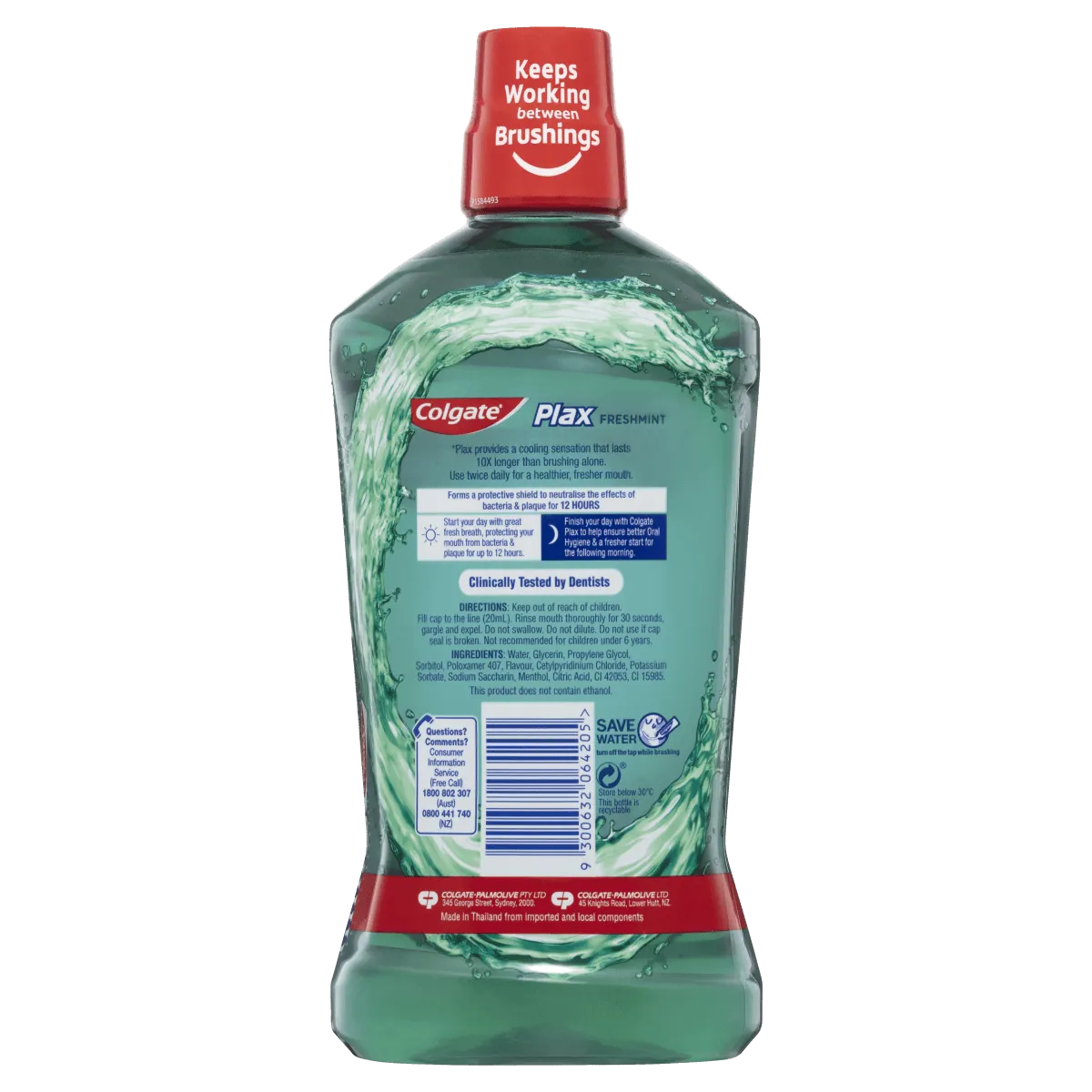 Colgate Plax Freshmint Antibacterial Mouthwash 1L