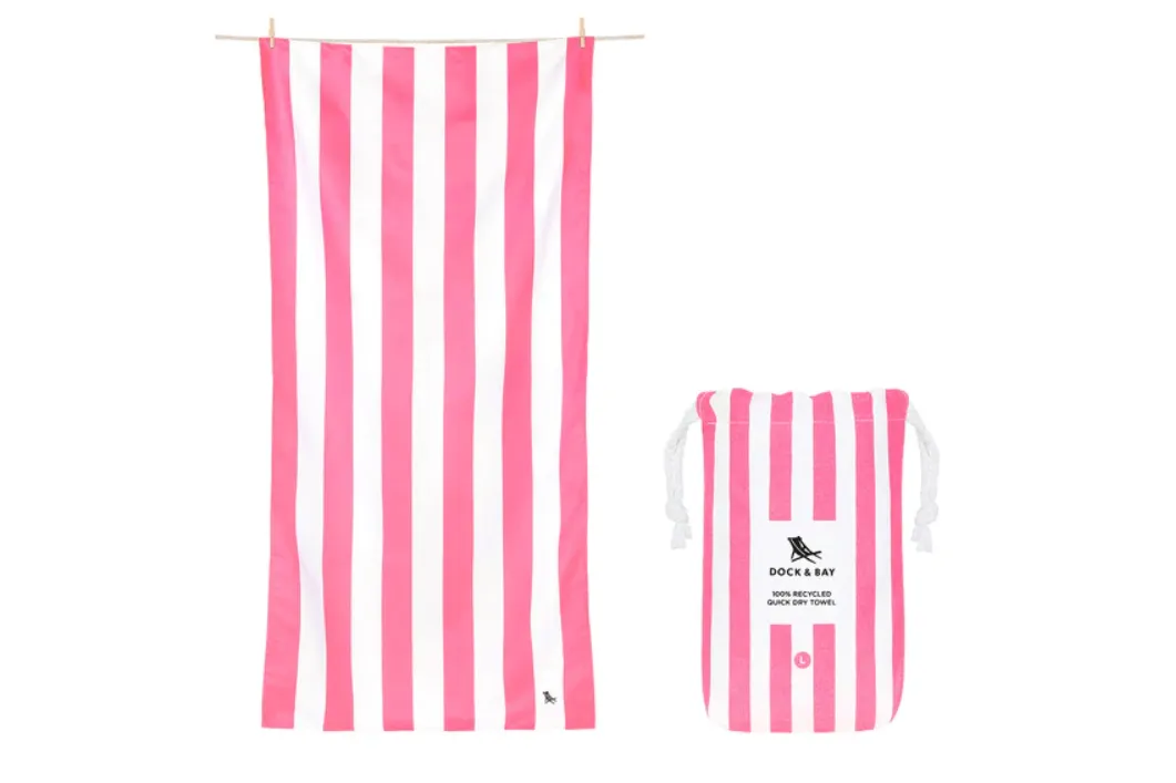 Dock & Bay Quick Dry Cabana Towel - Phi Phi Pink