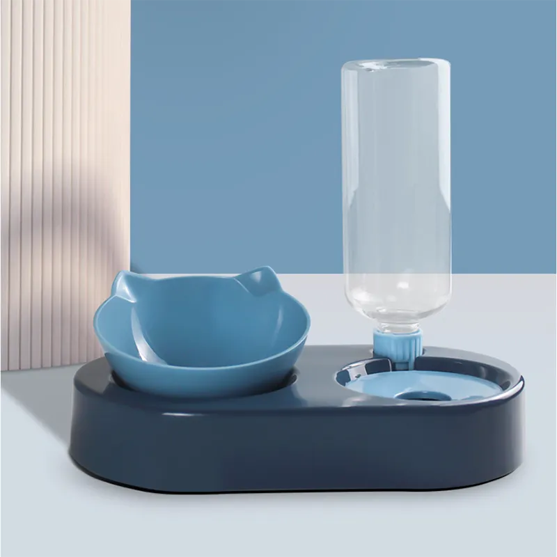 Dog & Cat Food Bowl & Automatic Water Dispenser