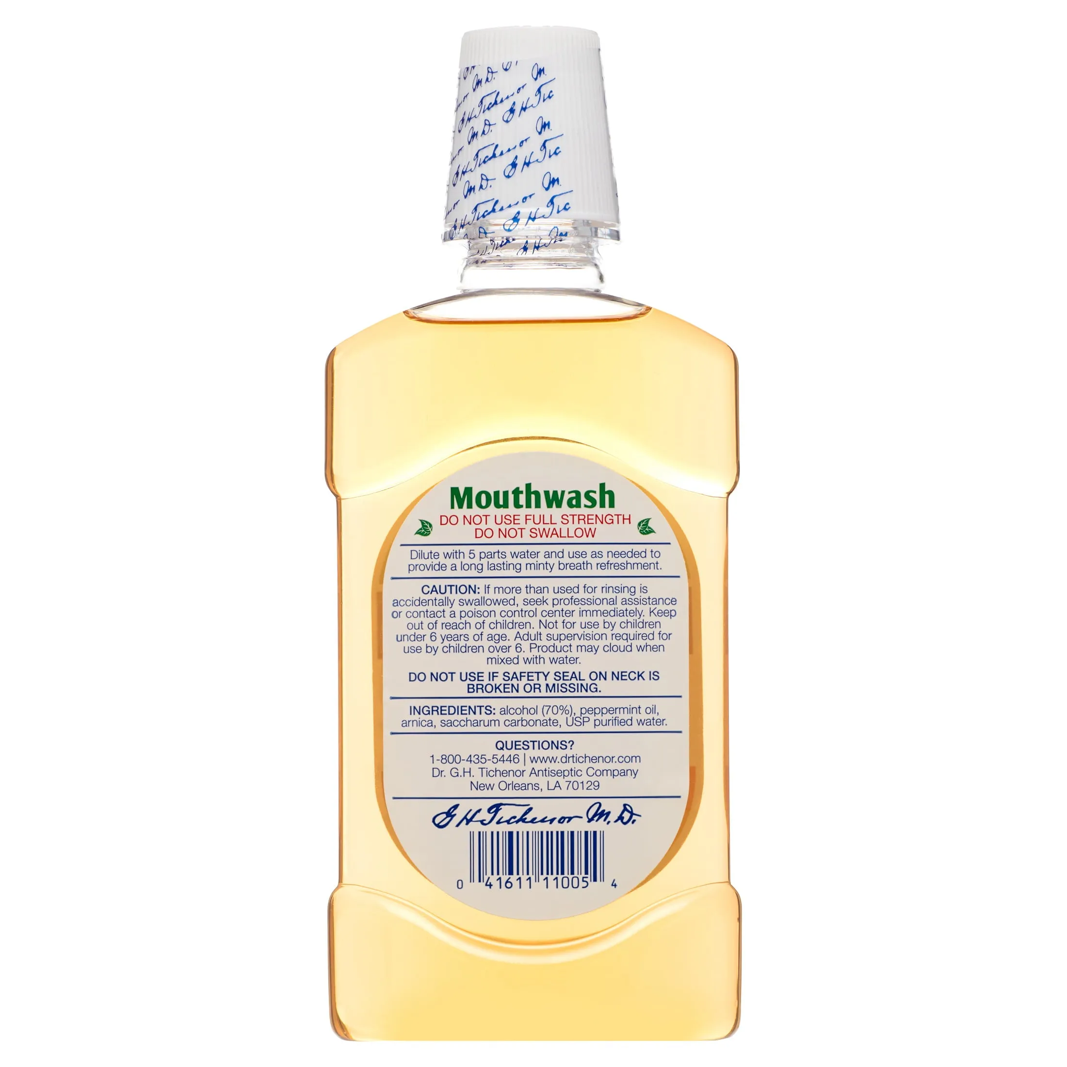 Dr. Tichenor's Peppermint Mouthwash, All Natural, Concentrate, 16 fl. oz.