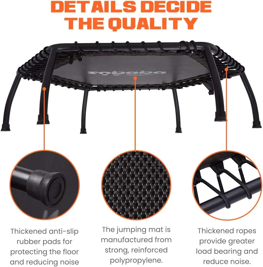 ebounder, Fitness Trampoline W/ Adjustable Handle, Trampoline for Indoor/Outdoor/Garden/Yoga Workout