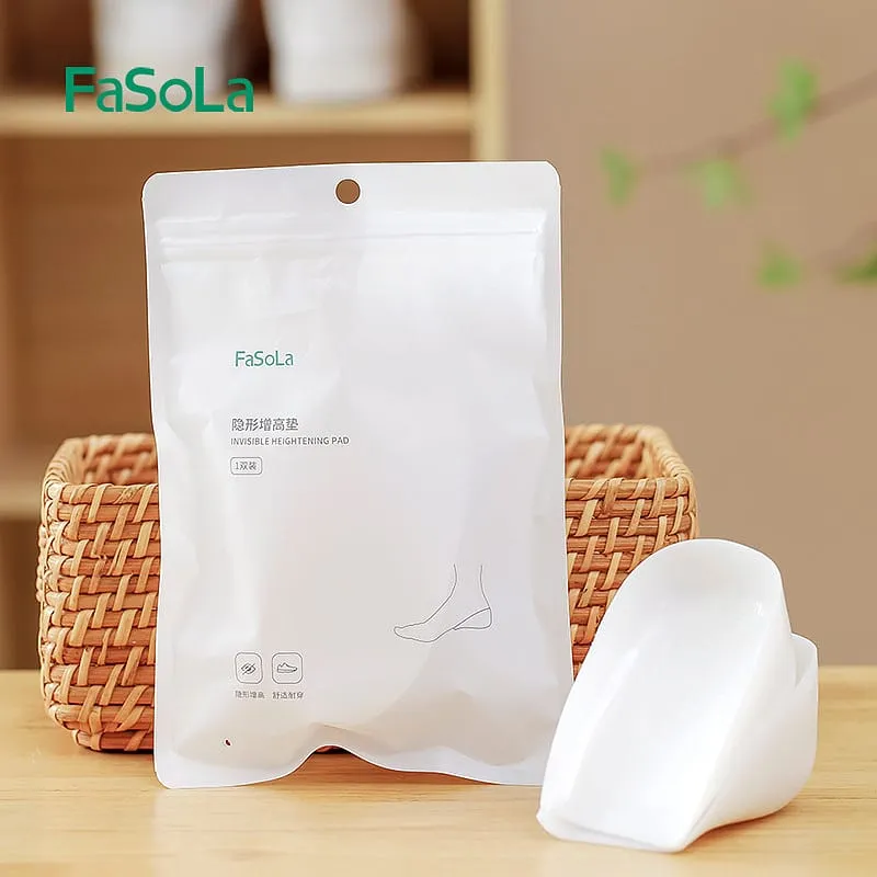 FaSoLa Invisible Silicone Height Increase Insoles for Women - 3.5cm, White