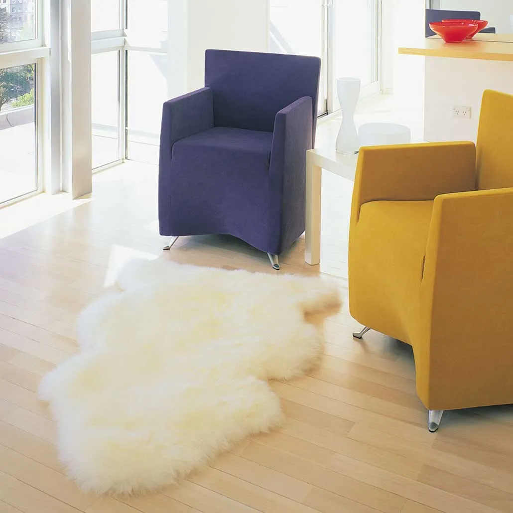 [Free Expedited Shipping] Sheepskin Rug in Ivory Single Pelt