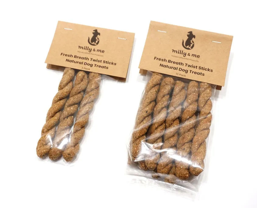 Fresh Breath Twist Sticks Natural Dog Treats
