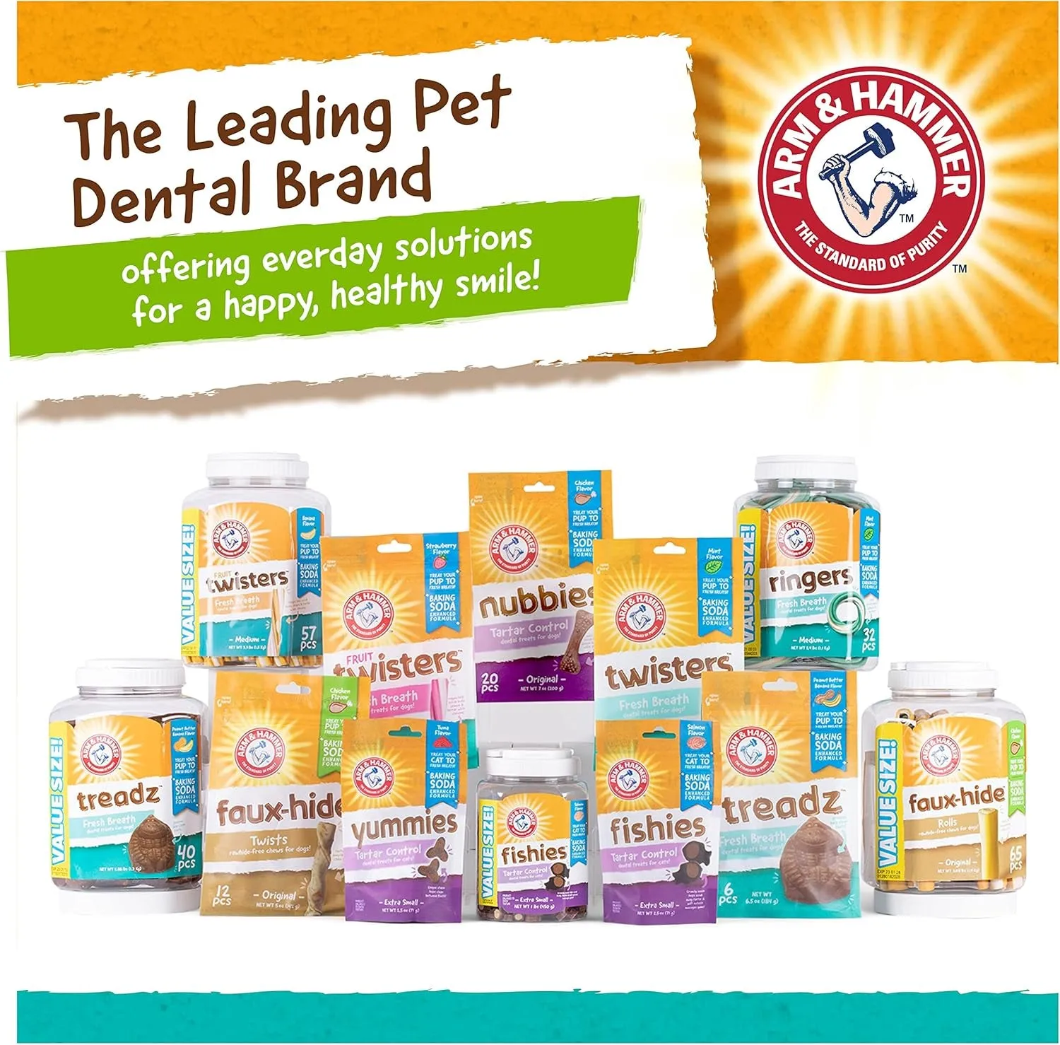 Fruit Twisters Dental Treats for Dogs, Value Pack Bucket Green Apple Flavored Dog Dental Chews Fight Bad Breath, Plaque & Tartar without Brushing for Dog (Pack of 1,57 Count Total)