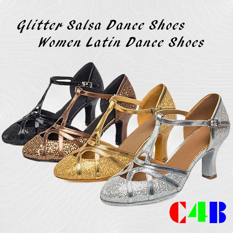 Glitter Salsa Dance Shoes Women Latin Dance Shoes