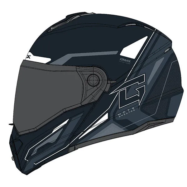 GMAX MD74 Spectre Dual Sport Helmet with Dual Lens Face Shield