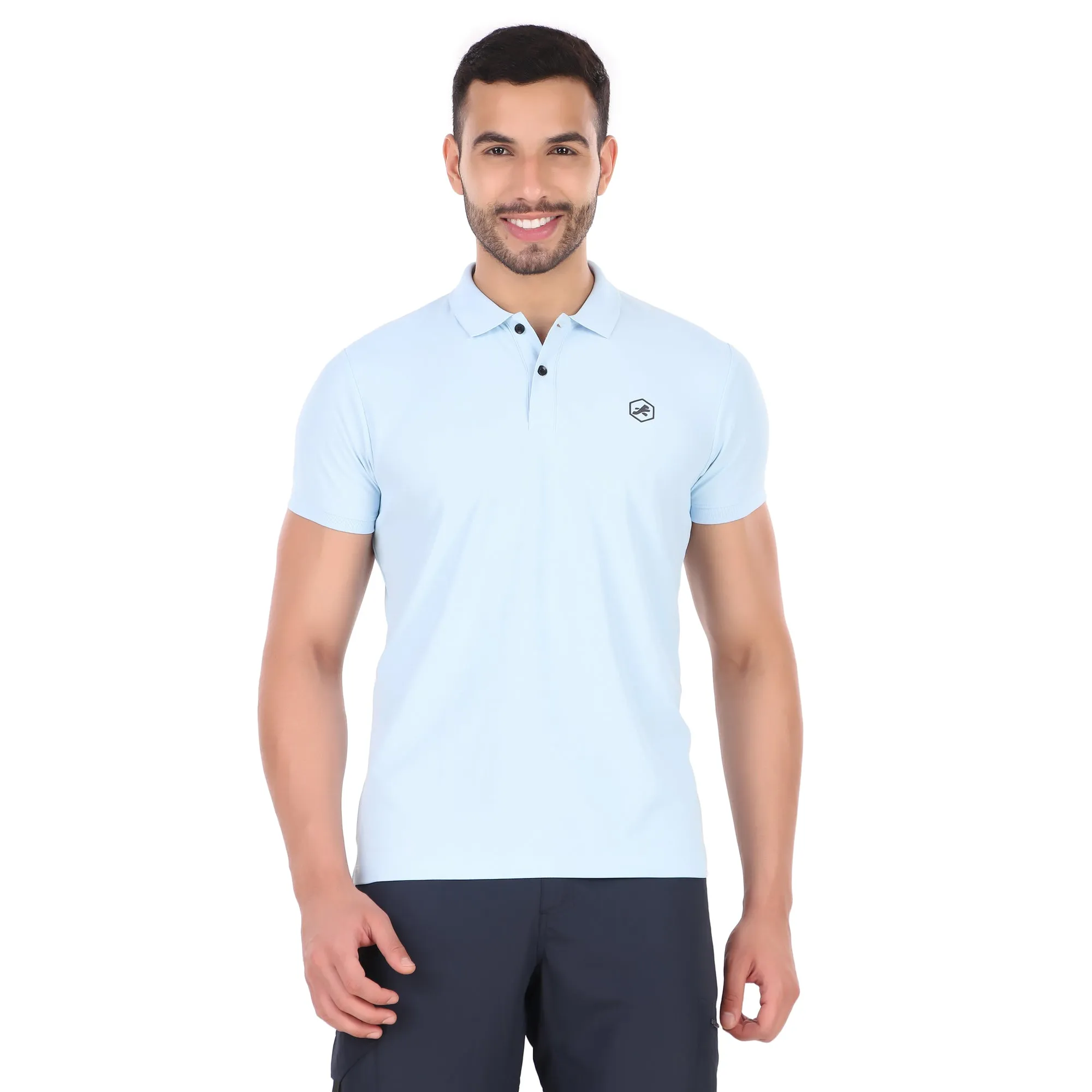 HC Quick Dry Polo Collar Tshirt For Men (Sky Blue)