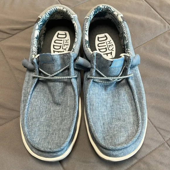 Hey Dude Blue Gray Wally H2O Slip On Sneaker Size 8