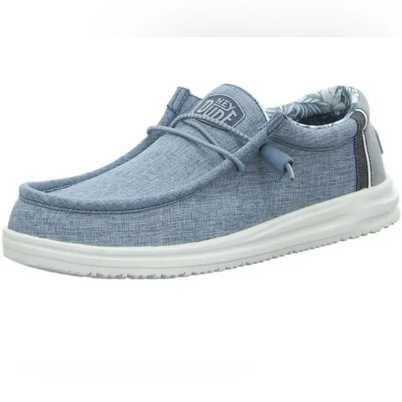 Hey Dude Blue Gray Wally H2O Slip On Sneaker Size 8