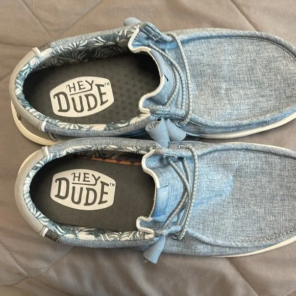 Hey Dude Blue Gray Wally H2O Slip On Sneaker Size 8