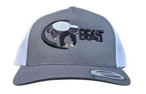 Honey Badger Beast Gray & White Trucker Mesh Snapback Cap
