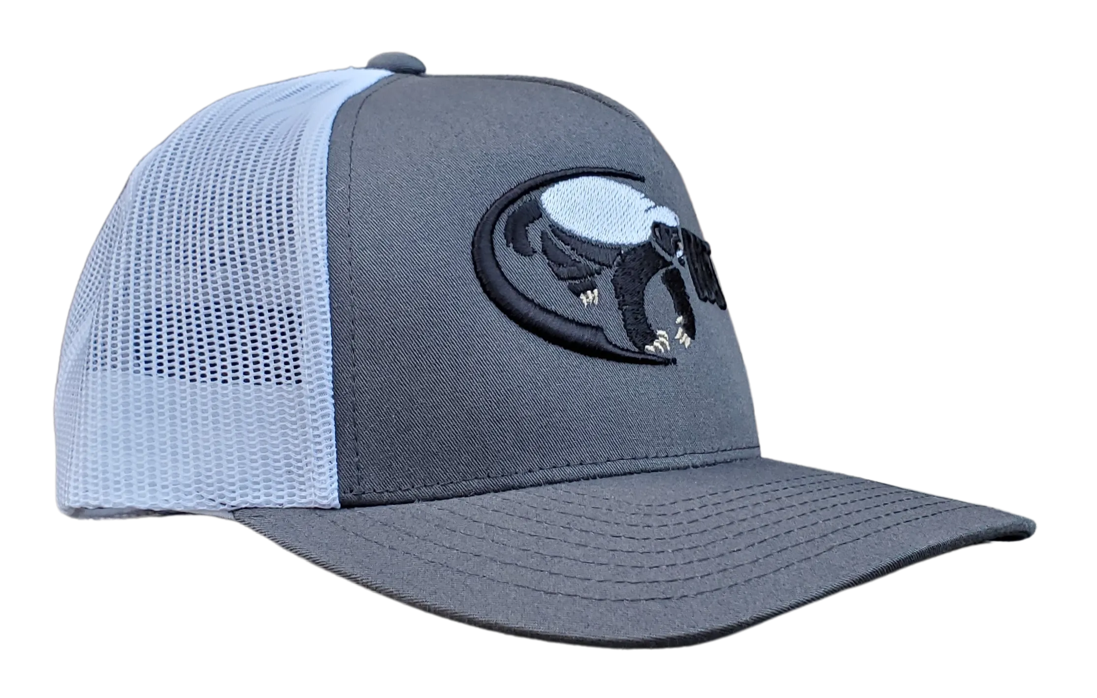 Honey Badger Beast Gray & White Trucker Mesh Snapback Cap