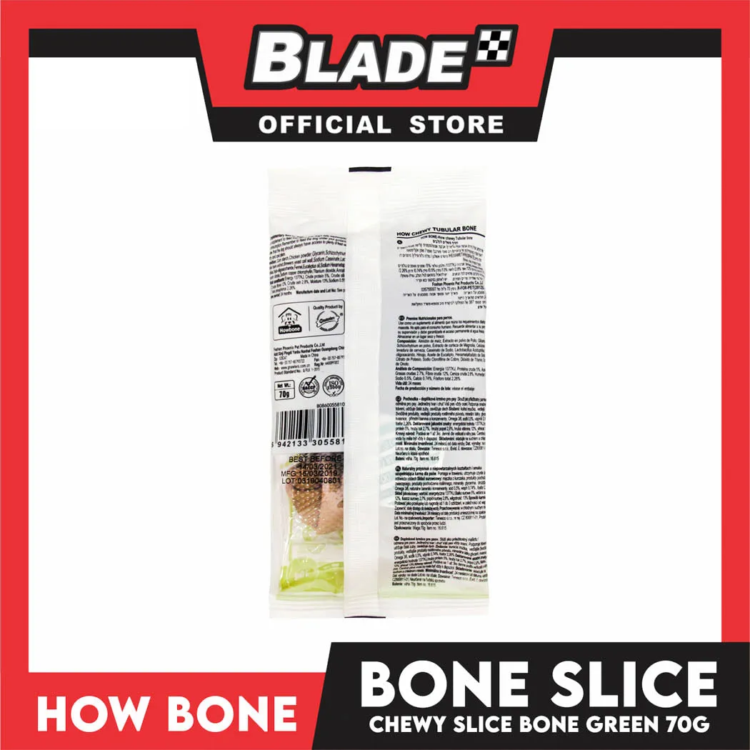 Howbone Chewy Tubular Bone Green 70g Dog Dental Chew