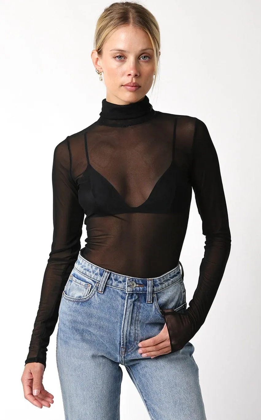 Ivy Mesh Top In Black