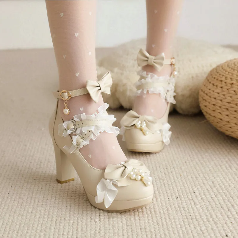 Kawaii Bow Lace Shoes