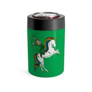 Leprechaun Unicorn Jockey Can Cooler
