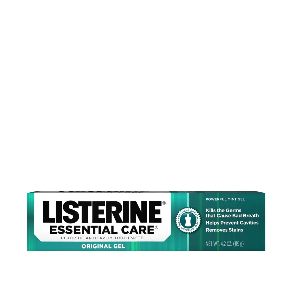 Listerine Essential Care Powerful Mint Original Gel Fluoride Toothpaste, 4.2 Oz