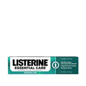 Listerine Essential Care Powerful Mint Original Gel Fluoride Toothpaste, 4.2 Oz