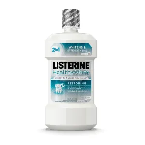 Listerine Healthy White Restoring Fluoride Rinse, Clean Mint