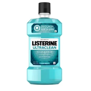 Listerine Ultraclean Cool Mint Antiseptic Mouthwash, 500 mL