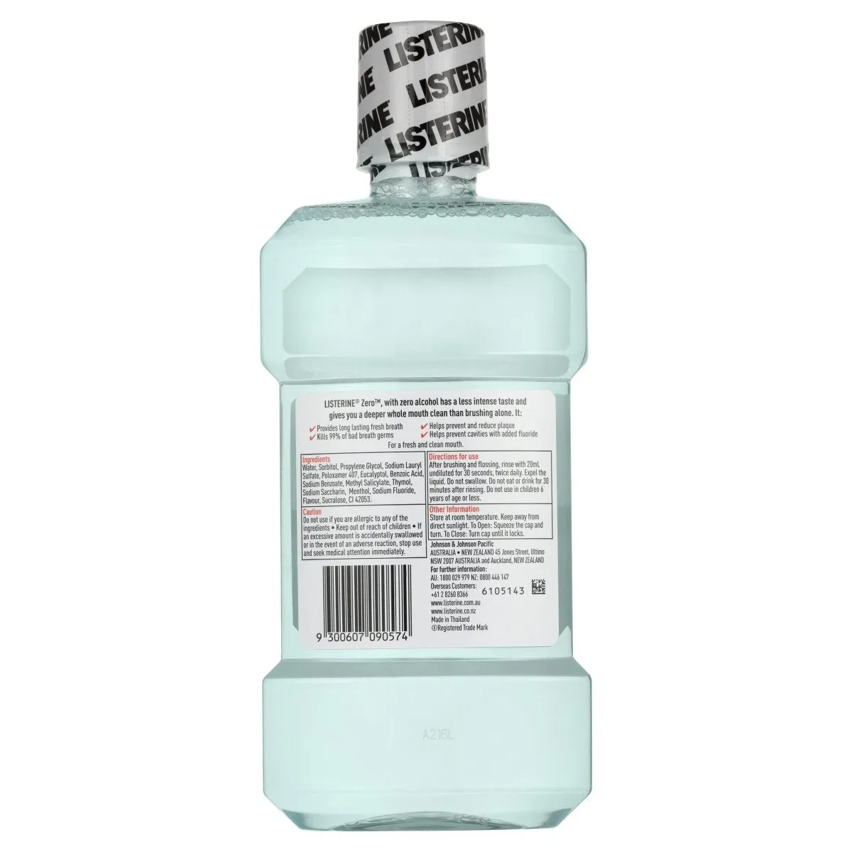 Listerine Zero Mouthwash 500mL - Clearance