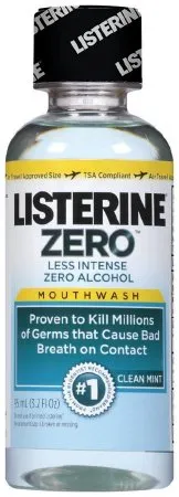 Listerine Zero Mouthwash, Clean Mint 3.20 oz (Pack of 2)