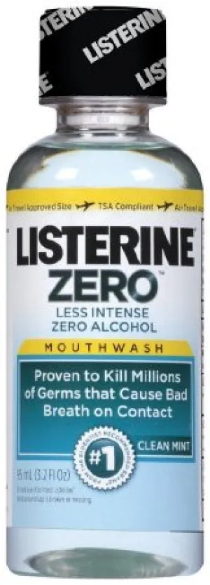 Listerine Zero Mouthwash, Clean Mint 3.20 oz (Pack of 2)