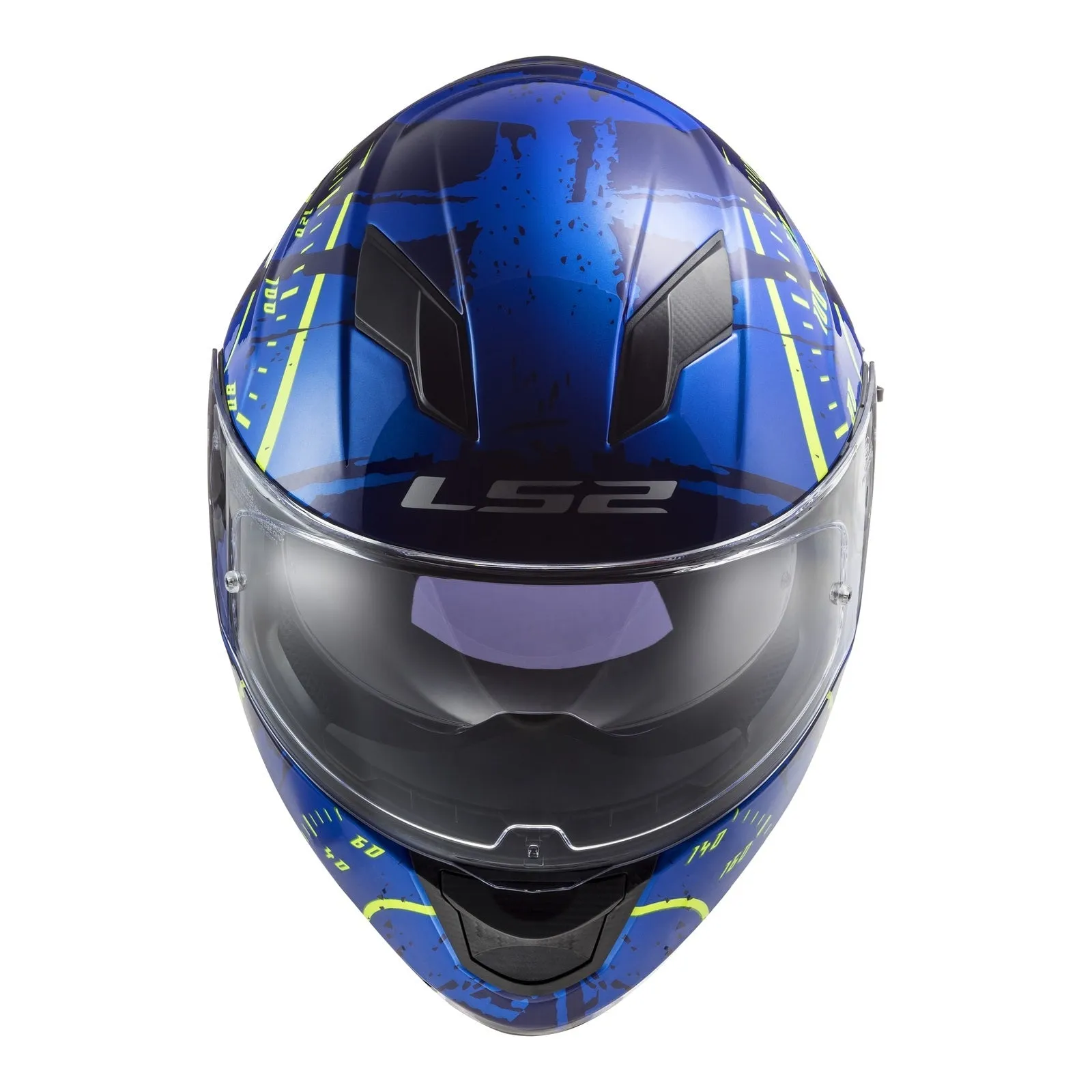 LS2 FF320 Stream Evo Tacho Helmet - Blue / Hi-Vis