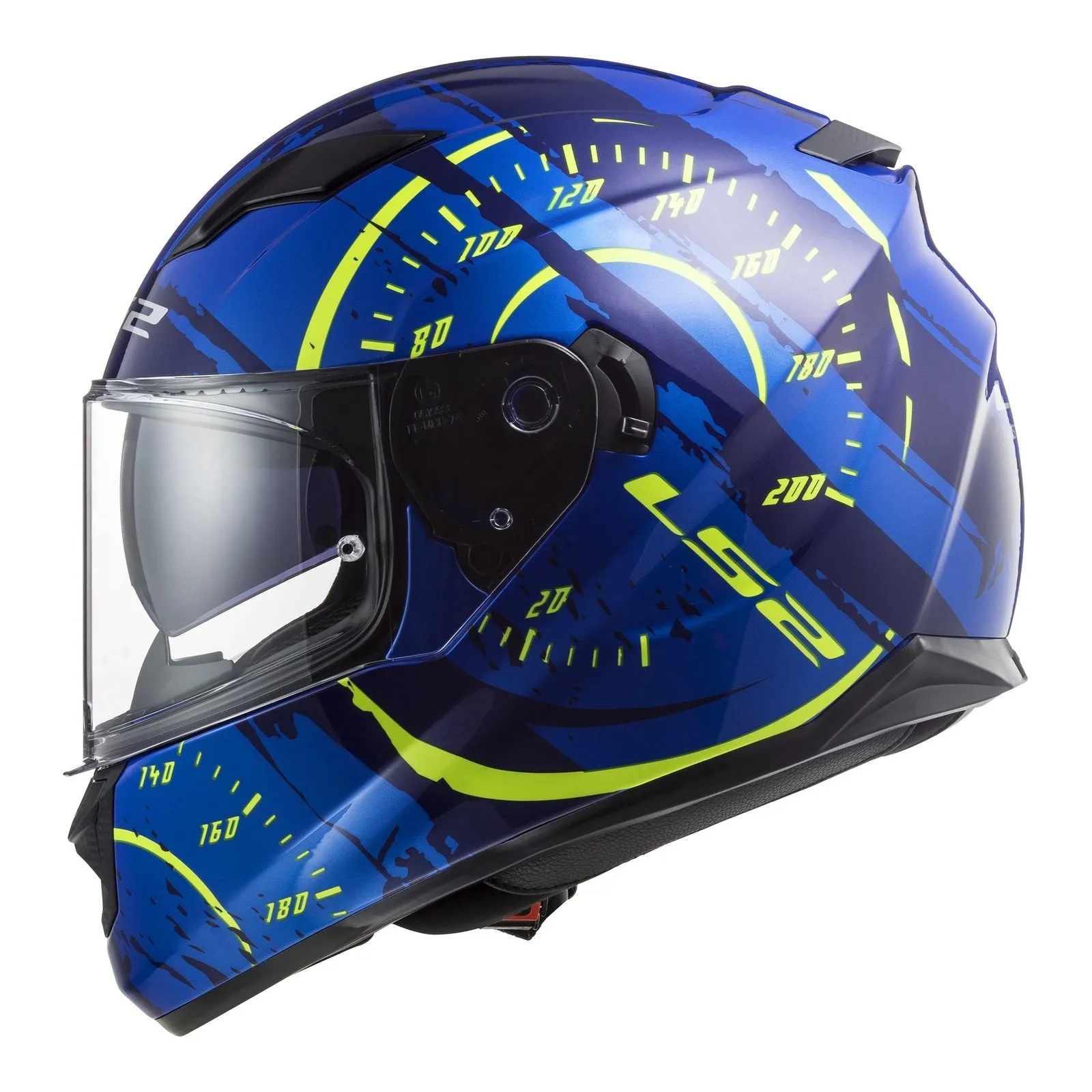 LS2 FF320 Stream Evo Tacho Helmet - Blue / Hi-Vis