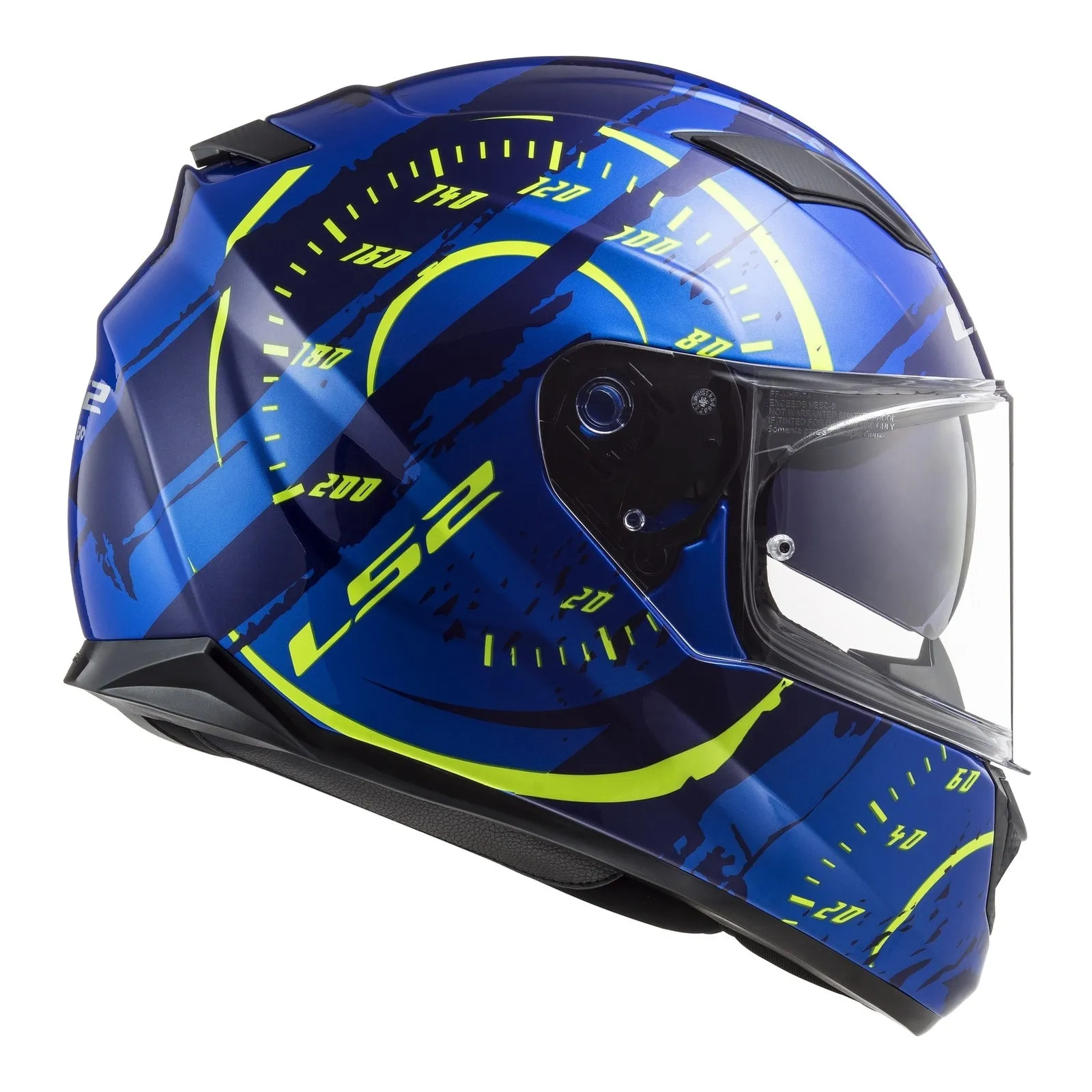 LS2 FF320 Stream Evo Tacho Helmet - Blue / Hi-Vis